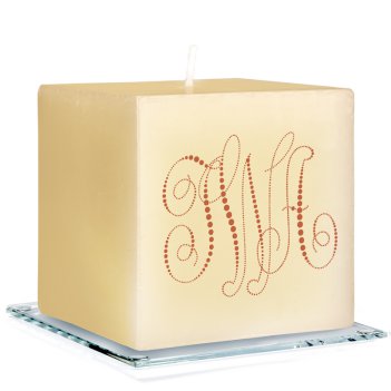 Pearl String Monogram Personalized Candle - Printed Raised Ink