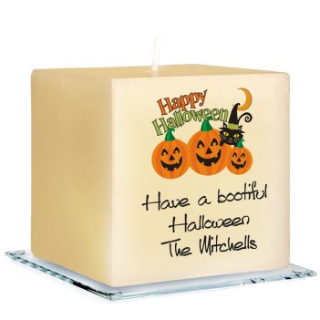 Happy Halloween Personalized Candle - Printed Raised Ink