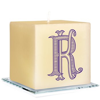 Unity Two Letter Monogram Personalized Candle - Printed Raised Ink