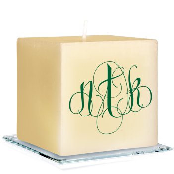 Firenze Monogram Personalized Candle - Printed Raised Ink