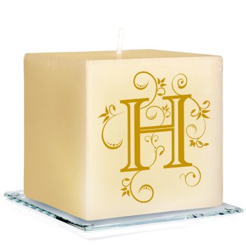 Flourishing Meadow Initial Personalized Candle - Printed Raised Ink