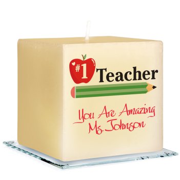 Best Teacher Personalized Candle - Printed Raised Ink
