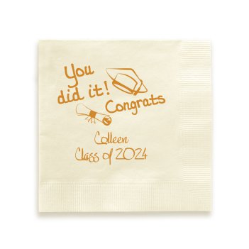 You Did It Graduation Napkin - Foil-Pressed