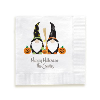 Happy Halloween Gnomes Napkin - Printed