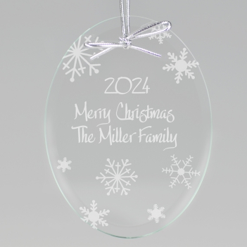 Winter Snowflakes Keepsake Ornament - Oval