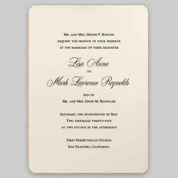 LaTour Wedding Invitation Card - Raised Ink