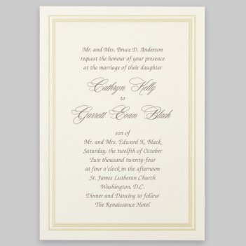 Coventry Wedding Invitation Card - Raised Ink