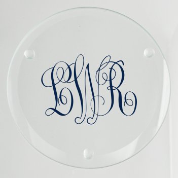 Bronson Monogram Glass Coaster - Printed Raised Ink