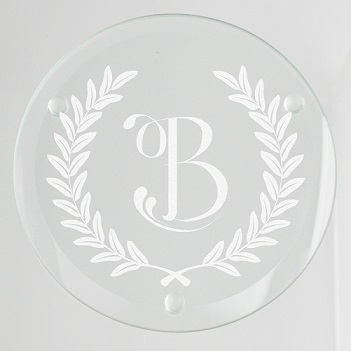 Wheat Leaf Initial Glass Coaster